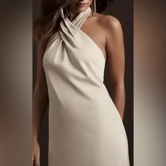 BHLDN Ruby Twist Halter Neck Satin Maxi Gown. NWT - Picture 3 of 5